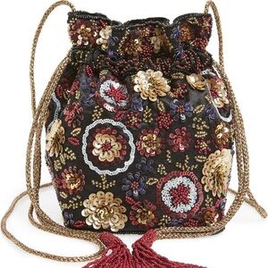 Steve Madden Beaded Drawstring Bucket Bag